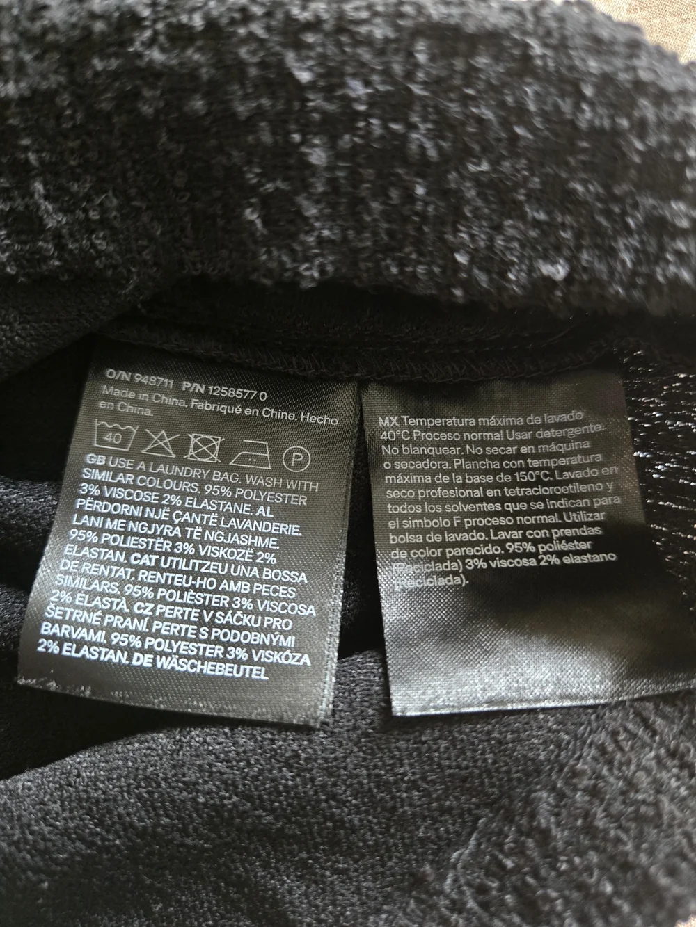 H&M Black Short-Sleeve Button-Down Tweed-Look Blouse with Sliver Button Snaps - Picture 4 of 4